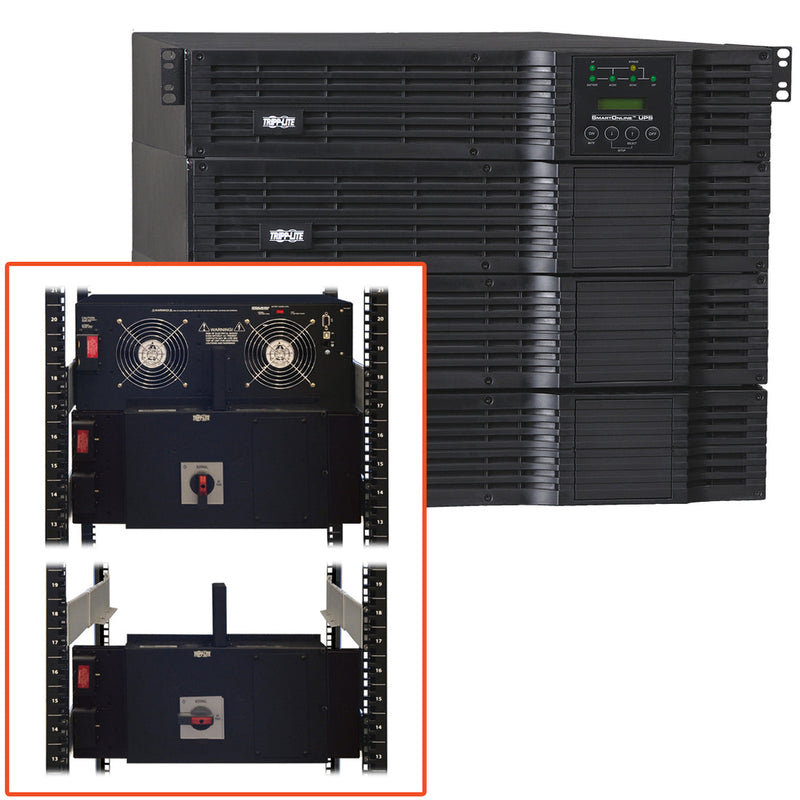 Tripp Lite SmartOnline SU12000RT4UHW 12000VA Tower/Rack Mountable UPS - SU12000RT4UHW - Dual Conversion Online UPS, 110 V AC,220 V AC, Rack/Tower, 4U, 240 V AC, Hardwired, SmartOnline, 20 Minute, 7 Minute, 12 kVA/8.40 kW-UPSPLUSBATTERY