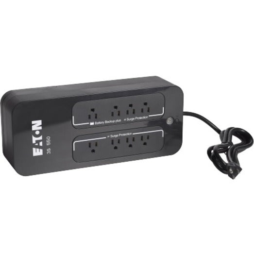 Eaton 3S 550 VA Desktop UPS - 3S550 - Standby UPS, 110 V AC, Desktop, 132 V AC, NEMA 5-15P, 3S, 10 Minute, 3 Minute, 550 VA/330 W-UPSPLUSBATTERY