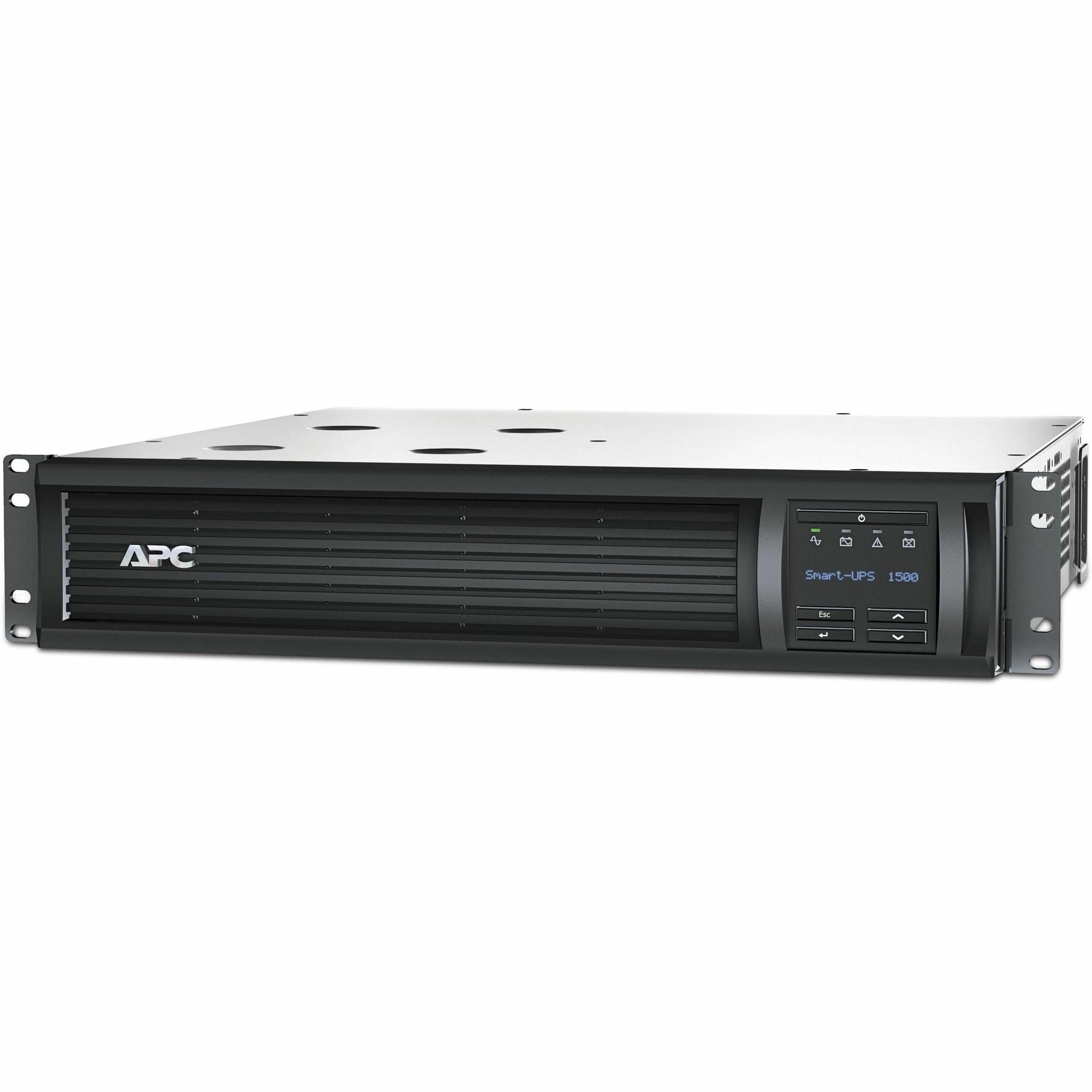 APC by Schneider Electric Smart-UPS 1500VA LCD RM 2U 120V with L5-15P - 2U Rack-mountable - 3 Hour Recharge - 7 Minute Stand-by - 120 V Input - 120 V AC sortie - Sine Wave - Serial Port - USB - 6 x NEMA 5-15R Receptacle(s) - 6 x batterie/Surge Outlet