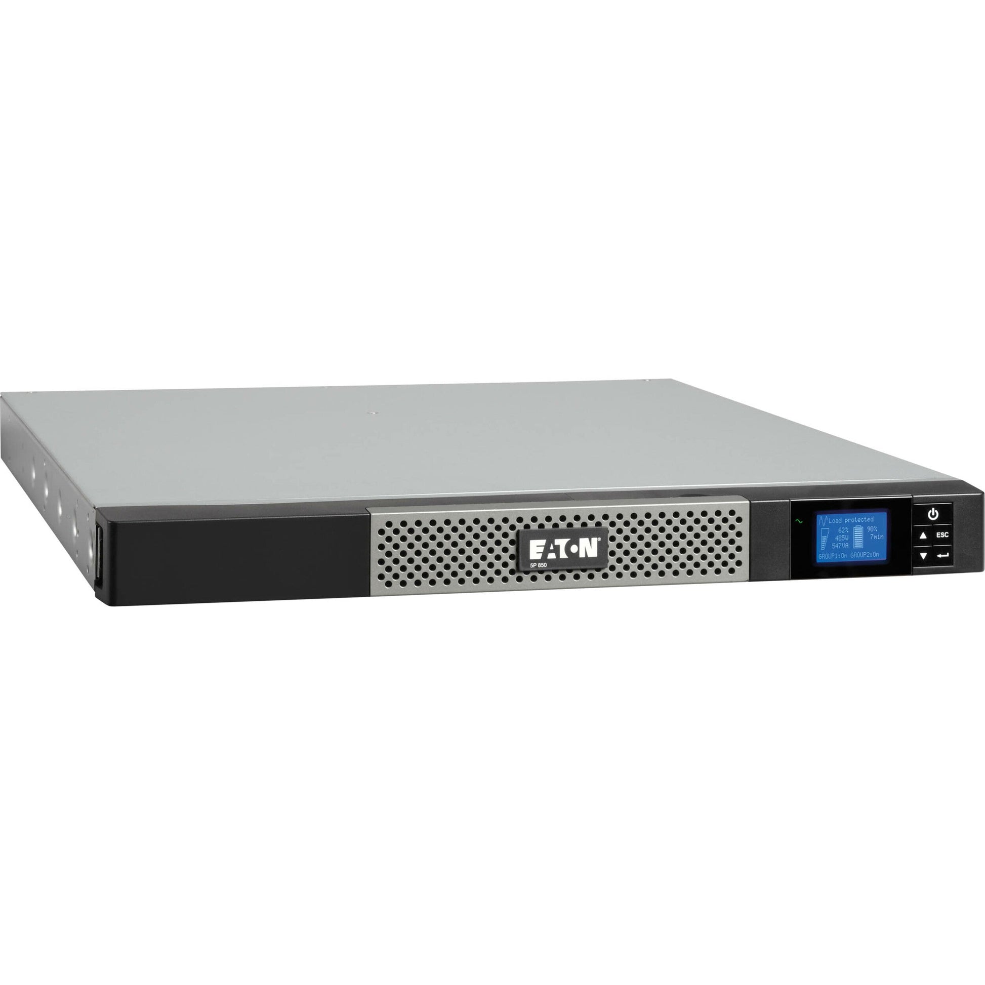 Eaton 5P Rackmount UPS - 1U Rack-mountable - 4 Minute Stand-by - 220 V AC Input - 240 V AC, 240 V AC, 240 V AC, 208 V AC, 132 V AC, 220 V AC Output - USB - 6 x IEC 60320 C13 Receptacle(s)-UPSPLUSBATTERY