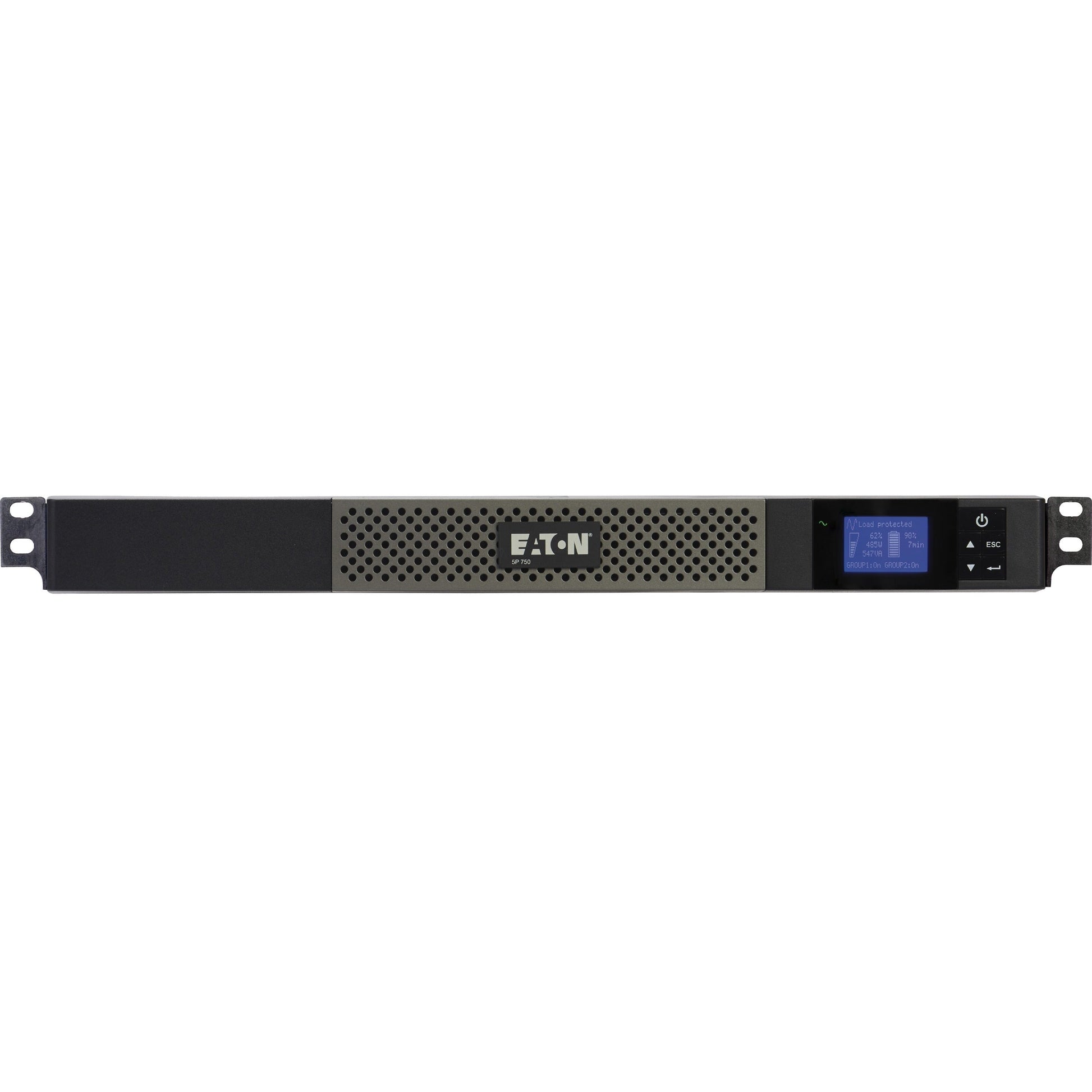 Eaton 5P Rackmount UPS - 1U Rack-mountable - 4 Minute Stand-by - 110 V AC Input - 132 V AC, 120 V AC, 132 V AC, 125 V AC Output - USB - 5 x NEMA 5-15R Receptacle(s)-UPSPLUSBATTERY