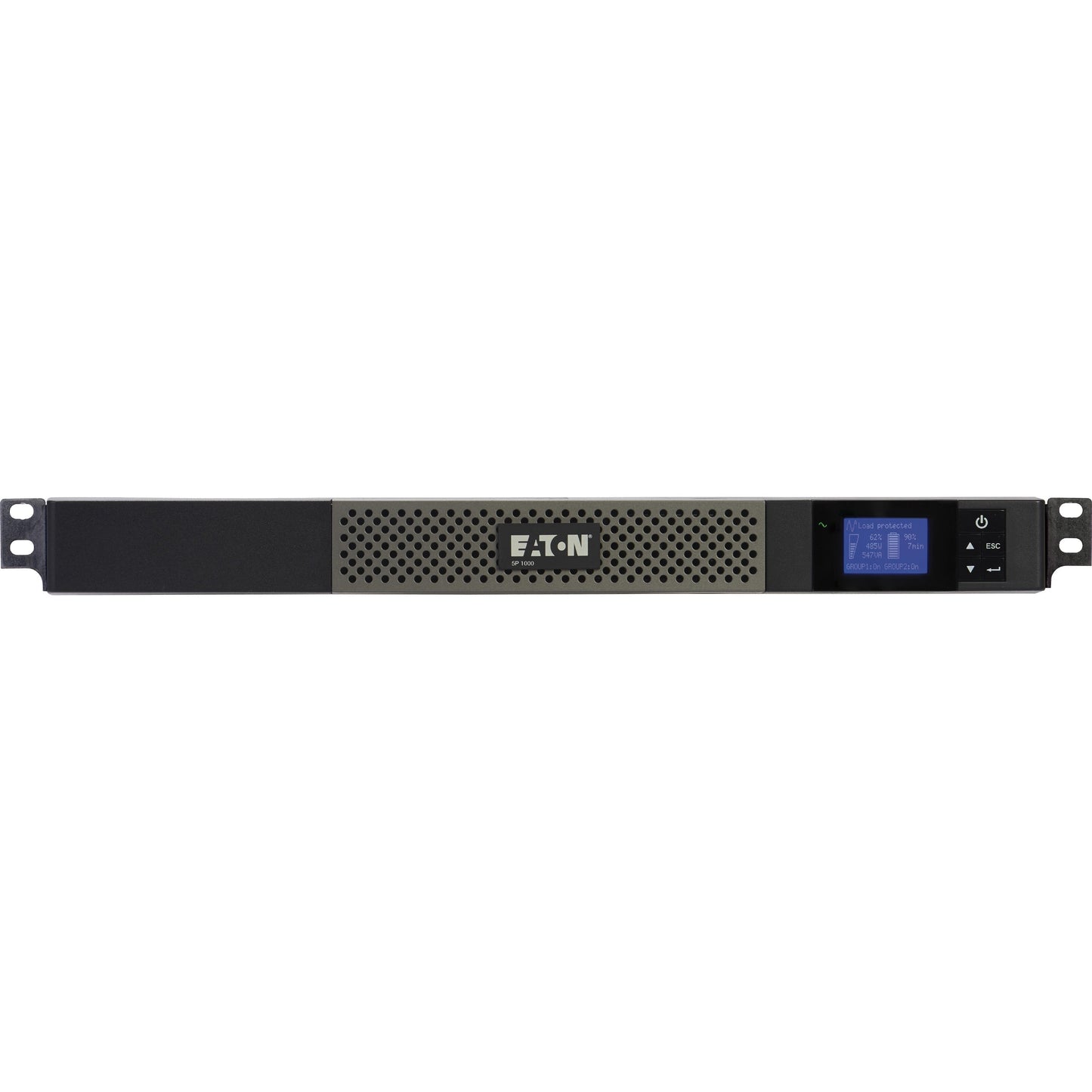 Eaton 5P Rackmount UPS - 1U Rack-mountable - 5 Minute Stand-by - 110 V AC Input - 132 V AC, 120 V AC, 132 V AC, 125 V AC Output - USB - 5 x NEMA 5-15R Receptacle(s)-UPSPLUSBATTERY