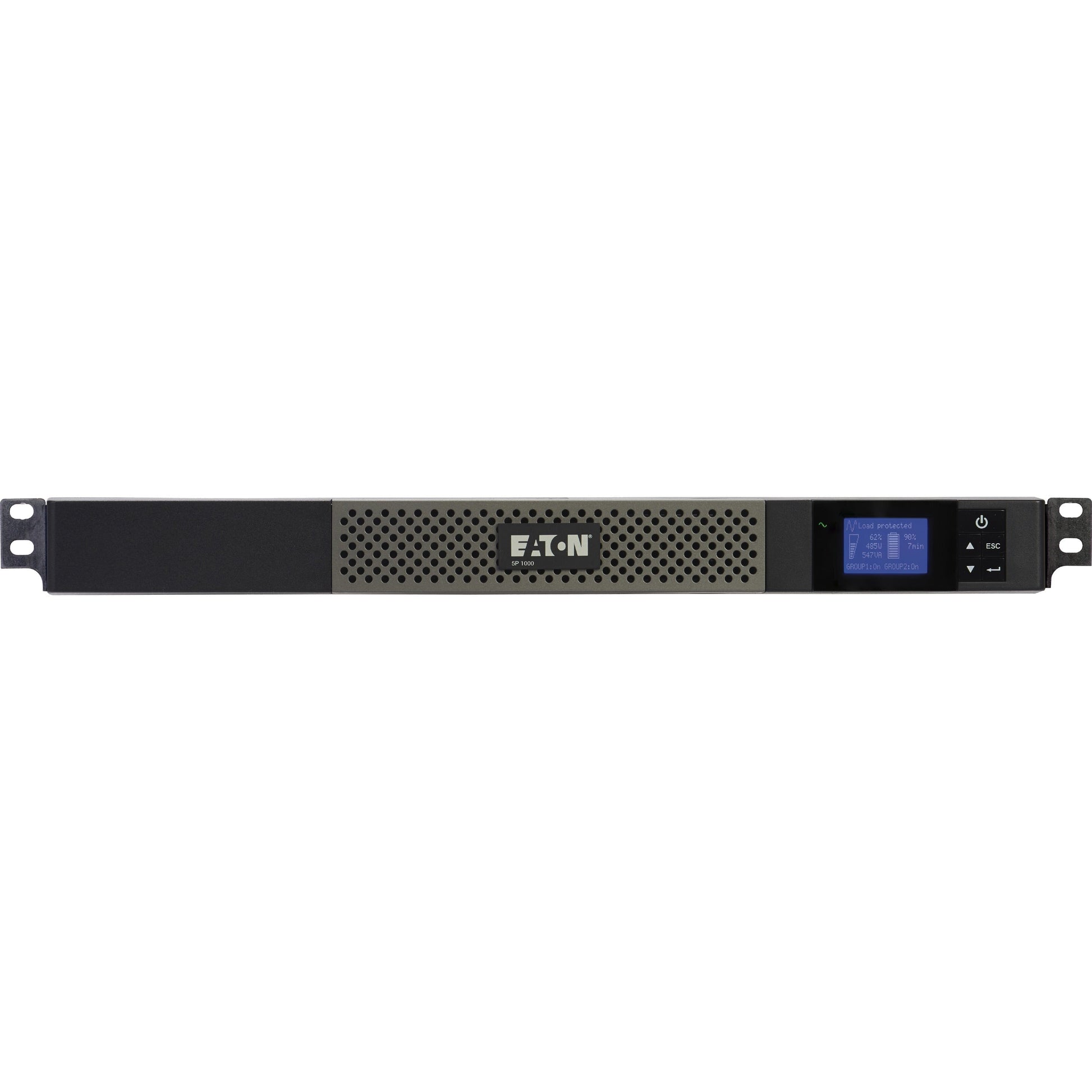 Eaton 5P Rackmount UPS - 1U Rack-mountable - 5 Minute Stand-by - 110 V AC Input - 132 V AC, 120 V AC, 132 V AC, 125 V AC Output - USB - 5 x NEMA 5-15R Receptacle(s)-UPSPLUSBATTERY