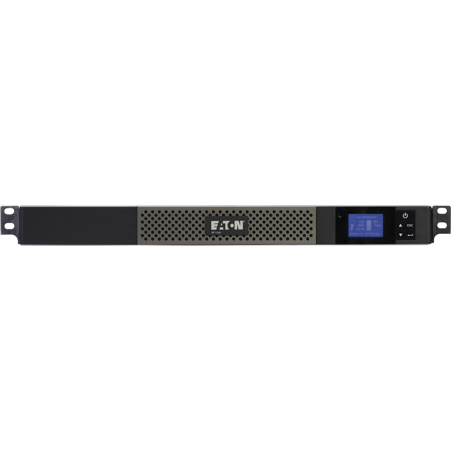 Eaton 5P Rackmount UPS - 1U Rack-mountable - 4 Minute Stand-by - 110 V AC Input - 132 V AC, 120 V AC, 132 V AC, 125 V AC Output - USB - 5 x NEMA 5-15R Receptacle(s)-UPSPLUSBATTERY