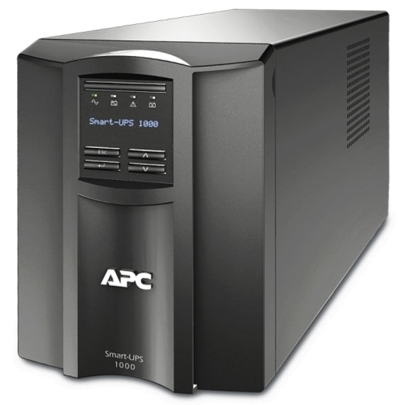 APC by Schneider Electric Smart-UPS 1000VA LCD 120V US - SMT1000US - Line-interactive UPS, 110 V AC, Tower, 120 V AC, NEMA 5-15P, Smart-UPS, 19 Minute, 6 Minute, 1 kVA/700 W