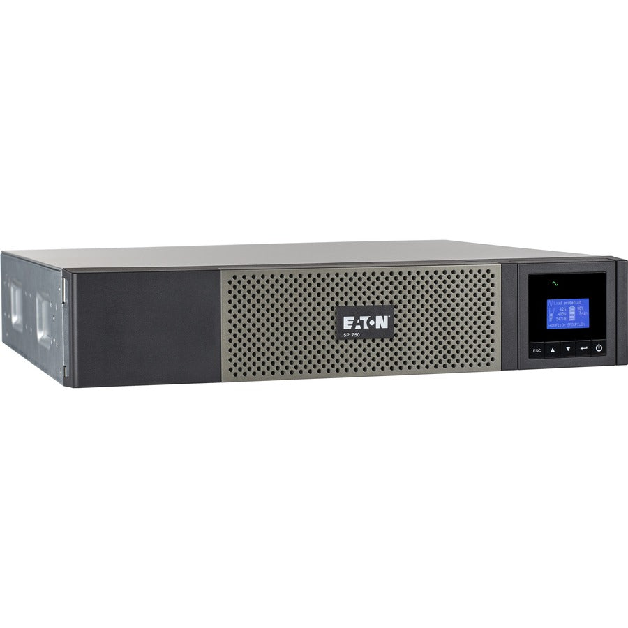 Eaton 5P rackmount compact 750VA UPS - 5P750RC - Line-interactive UPS, 120 V AC, Rack-mountable,Wall Mountable, 2U, 120 V AC, 750 VA/600 W-UPSPLUSBATTERY