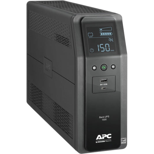 Schneider Electric Back-UPS Pro 1.5KVA Tower UPS - BN1500M2-CA - Line-interactive UPS, 120 V AC, Tower, 120 V AC, NEMA 5-15P, 11.40 Minute, 3.10 Minute, 1.50 kVA/900 W-UPSPLUSBATTERY