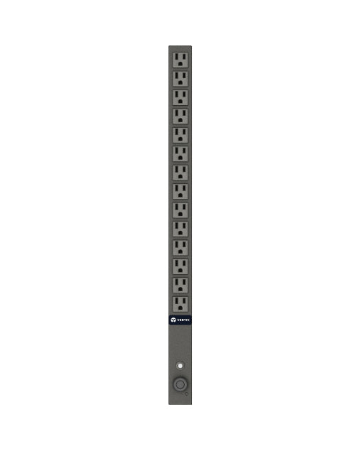 Vertiv VP9567 Basic Rack PDU, 14 Outlets (NEMA 5-15R), NEMA 5-15P Plug, 120V, 15A, Vertical