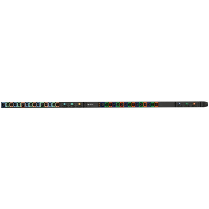 Vertiv Rack PDU - 0U, Variable Power Configuration, MAX 22.0KW, Universal Input, (24) Locking IEC C13, (6) Locking IEC C19, Basic Standard