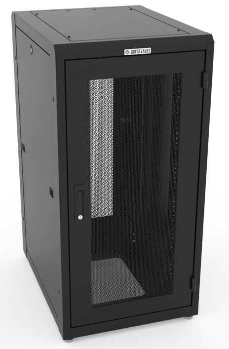Vertiv Great Lakes GL480E-2432-B-SQM6P 24U Rack Essential Enclosure, Black