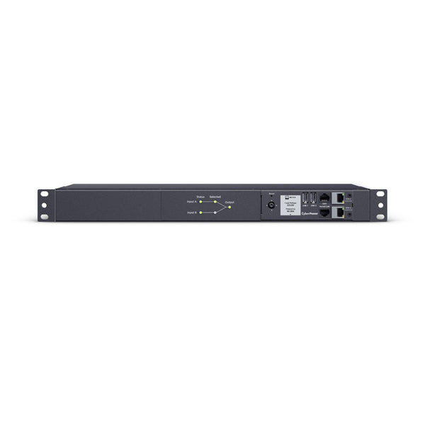 PDU commuté à commutateur de transfert automatique CyberPower PDU44004G, 1U, (2) entrées IEC C14, 200-240 V, 15 A, monophasé, (12) prises IEC C13, carte réseau Gigabit, cordon de 10 pi