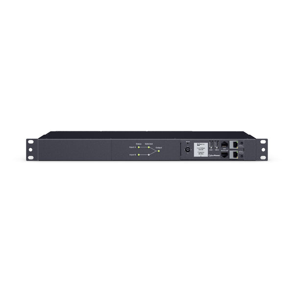 PDU commuté à commutateur de transfert automatique CyberPower PDU44005G, 1U, (2) entrées IEC C20, 200-240 V, 20 A, monophasé, (8) prises IEC C13 et (2) IEC C19, carte réseau Gigabit, cordon de 10 pi