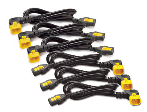 APC NetShelter AP8706R-NA Locking Power Cord Kit, C13 to C14 (90 Degree), 1.8 m, North America, 6 Pack