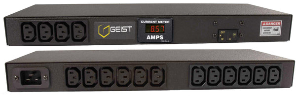 PDU de rack avec compteur Vertiv Geist 12116, 16 prises (C13), fiche C20, 100-120/200-240 V, 20A, 0U, horizontal