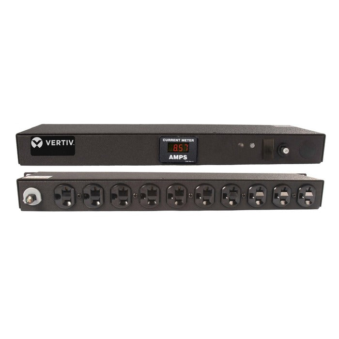 Vertiv Rack PDU - 1U, 120V, 20A, L5-20P, (10) 5-20R, Metered Standard