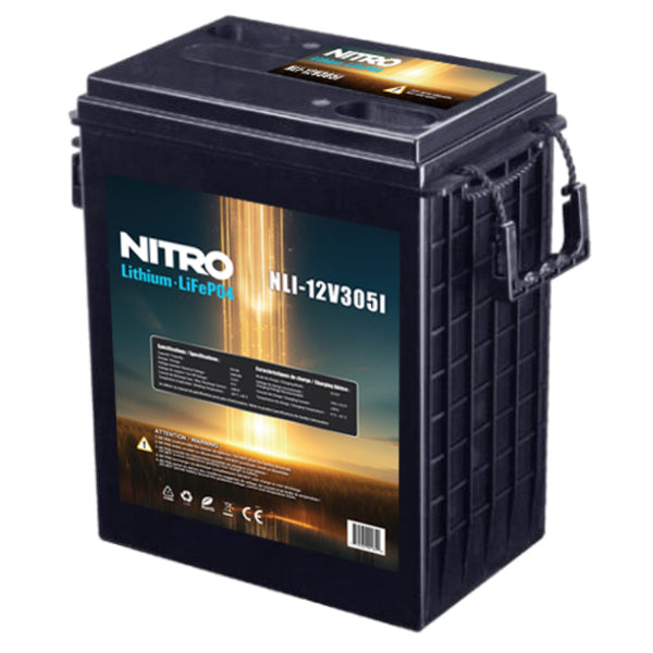 12V 250Ah LiFePO4 Lithium Battery (12.8V, Group 902), Nitro NLI-12V305I