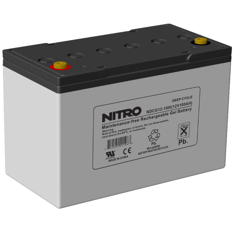 Batterie à décharge profonde au gel 12 V 100 Ah (groupe 31), Nitro NDCG12-100I