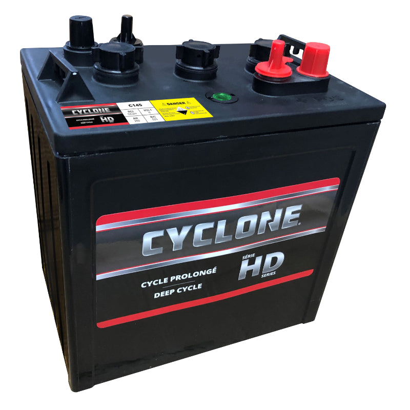 6V 250Ah Golf Cart Battery, Flooded Deep Cycle (Group GC2H), Cyclone C145