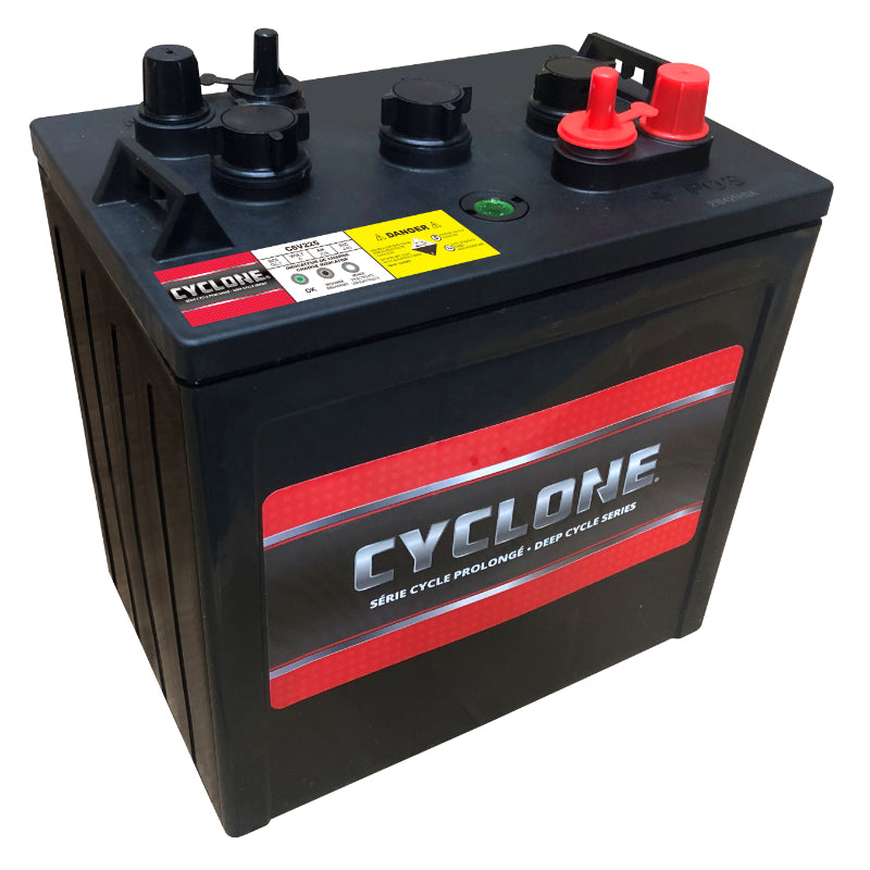 6V 225Ah Golf Cart Battery, Flooded Deep Cycle (Group GC2), Cyclone C6V225
