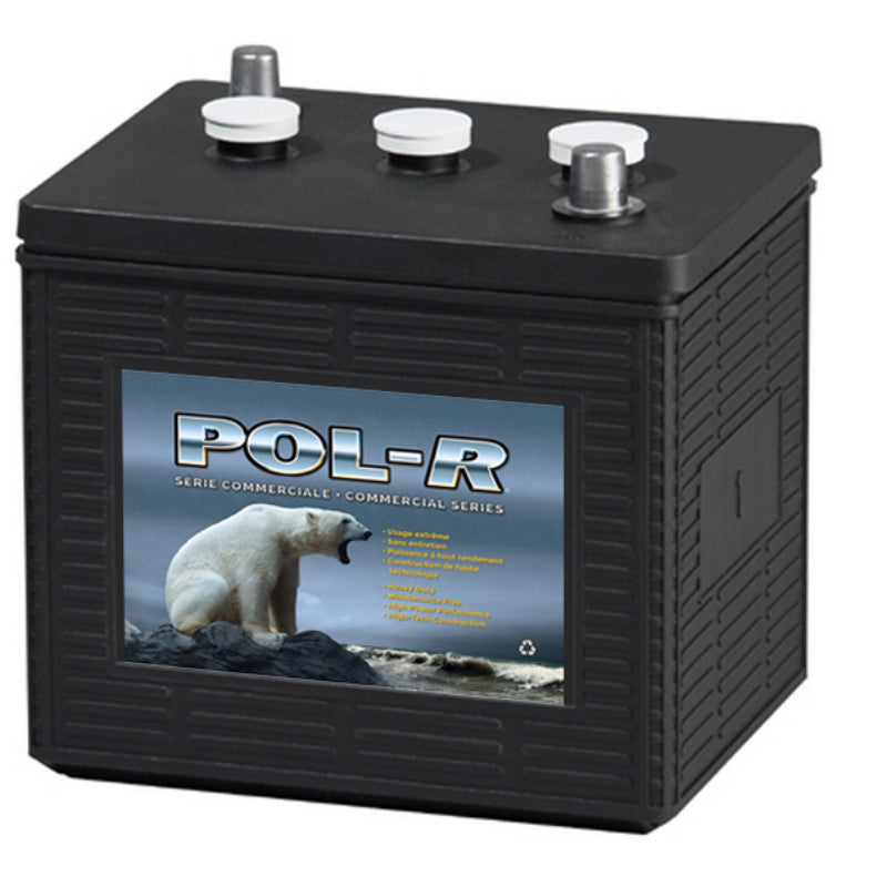 Batterie de démarrage commerciale 6 V groupe 1, 630 CCA, Pol-R P1-63