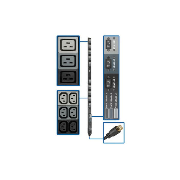 Tripp Lite PDU 3PH 8.6KW 36 C13 6 C19 6 5-15/20R 0U - PDU3V6L2130