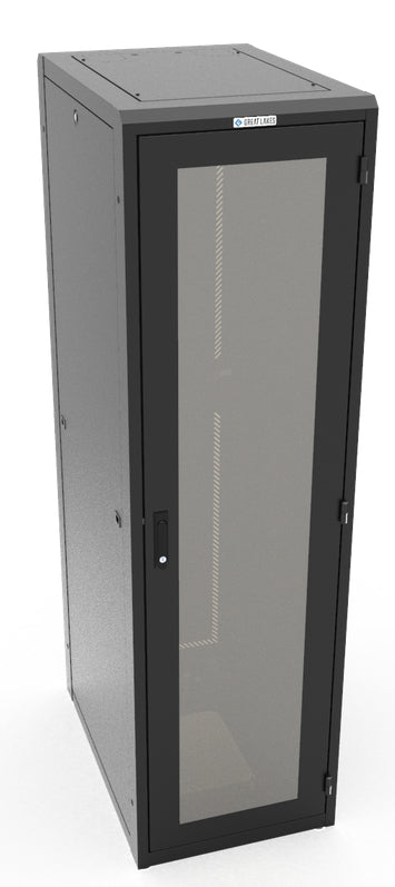 Vertiv Great Lakes GL720E-2436-B-SQM6P 37U Rack Essential Enclosure, 34 in. Deep, Black