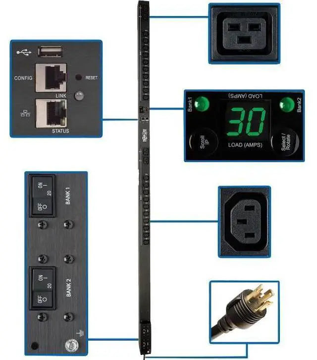 Bandeau d'alimentation (PDU) pour rack Tripp Lite (PDUMV30HVNETLX)