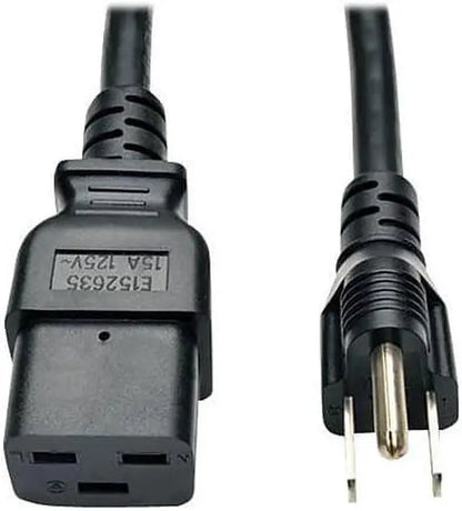 Tripp Lite Computer Power Cord P034-008, C19 to NEMA 5-15P, 15 A, 125 V, 8 ft