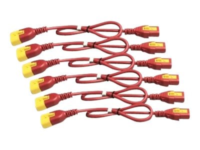 APC Power CORD KIT (6 EA), Locking, C13 to C14, 1.2M, North America, RED
