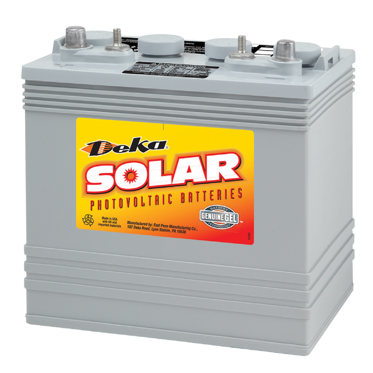 8V 140Ah Gel Deep Cycle Solar Battery, Deka Solar 8G8VGC