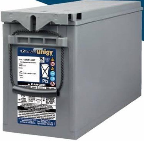 Batterie UPS VRLA 12 V 158 Ah, bornes frontales, Deka Unigy I 12AVR145-ET