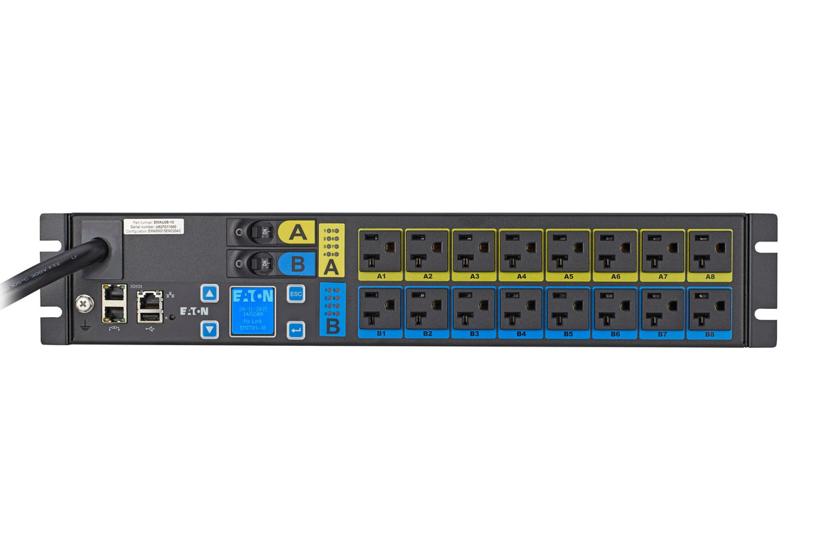 Eaton Managed Rack PDU EMAU05-10, 2U, 24 A, 120 V, NEMA L5-30P, (16) NEMA 5-20R