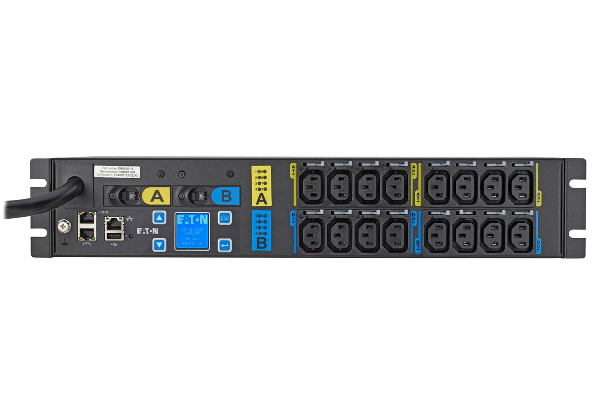 Eaton Managed Rack PDU EMAU07-10, 2U, 24 A, 200-240 V, NEMA L6-30P, (16) C13
