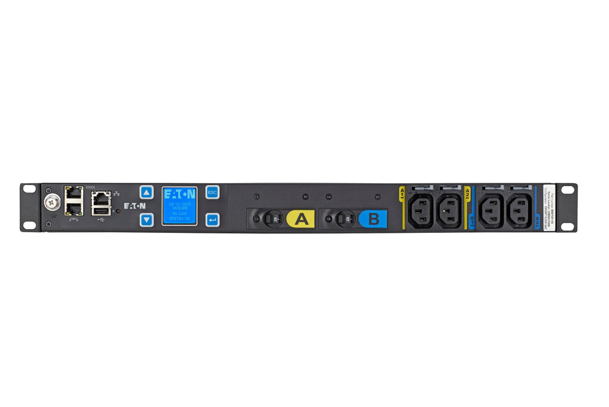 Eaton Metered Input Rack PDU EMIT07-10, 1U, 24 A, 200-240 V, NEMA L6-30P, (18) C13