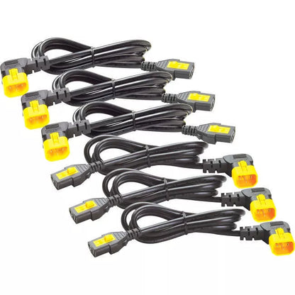 APC Power Cord Kit (6 ea) AP8704R-NA, Locking, C13 to C14 (90 Degree), 1.2 m