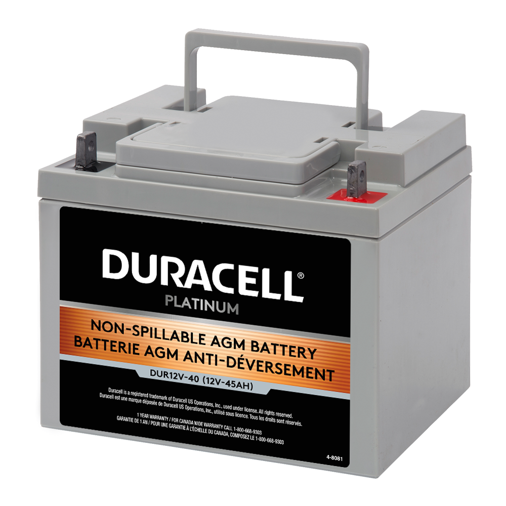 12V 40Ah Sealed Lead Acid (SLA) AGM Battery, Duracell DUR12V-40