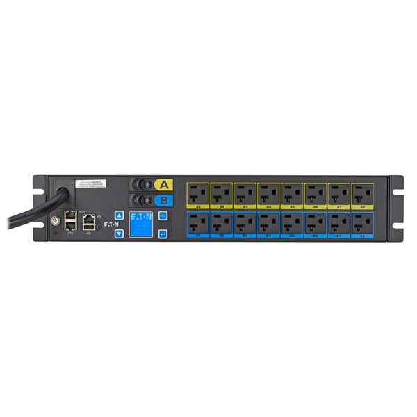 PDU de rack avec compteur d’entrée Eaton EMIU05-10, 2U, entrée L5-30P, 100-127 V, monophasé, prises : (16) 5-20R