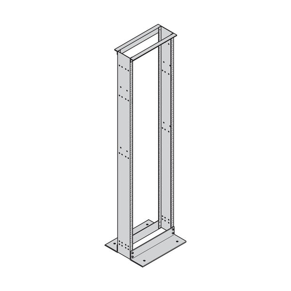 Eaton B-Line SB556084XUFB Open Frame Relay Rack, Aluminum, Unequal Flange, Double-Sided, Black