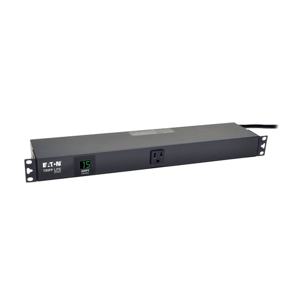 PDU monophasé avec compteur local Tripp Lite PDUMH15-RA, 1U, entrée 5-15P, 1,5 kW, 100-127 V, 12 A, 13 prises : (13) 5-15R, cordon de 15 pi