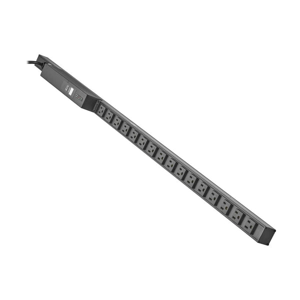 PDU monophasé avec compteur local Tripp Lite PDUMV15-ISO avec protection contre les surtensions, 0U, entrée 5-15P, 1,44 kW, 120 V, 12 A, 16 prises : (16) 5-15R, cordon de 15 pi
