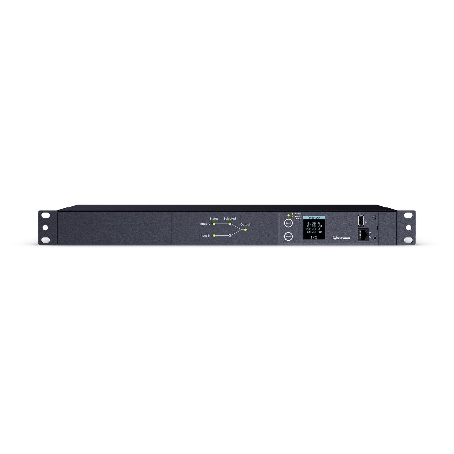 CyberPower Metered ATS PDU 15A120V 1U 10 Outlets