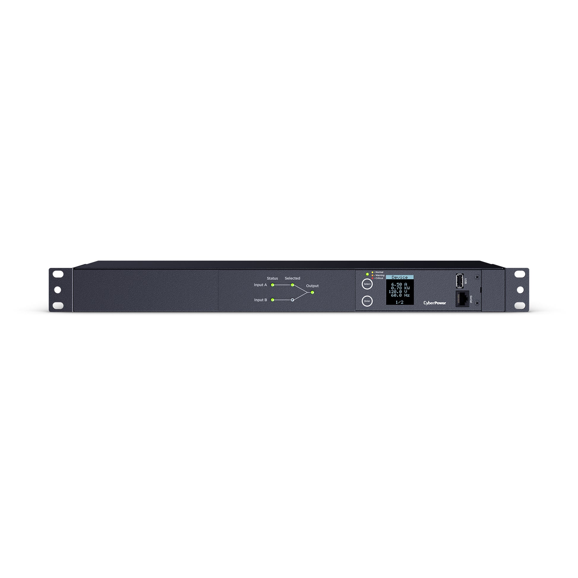CyberPower Metered ATS PDU 15A120V 1U 10 Outlets