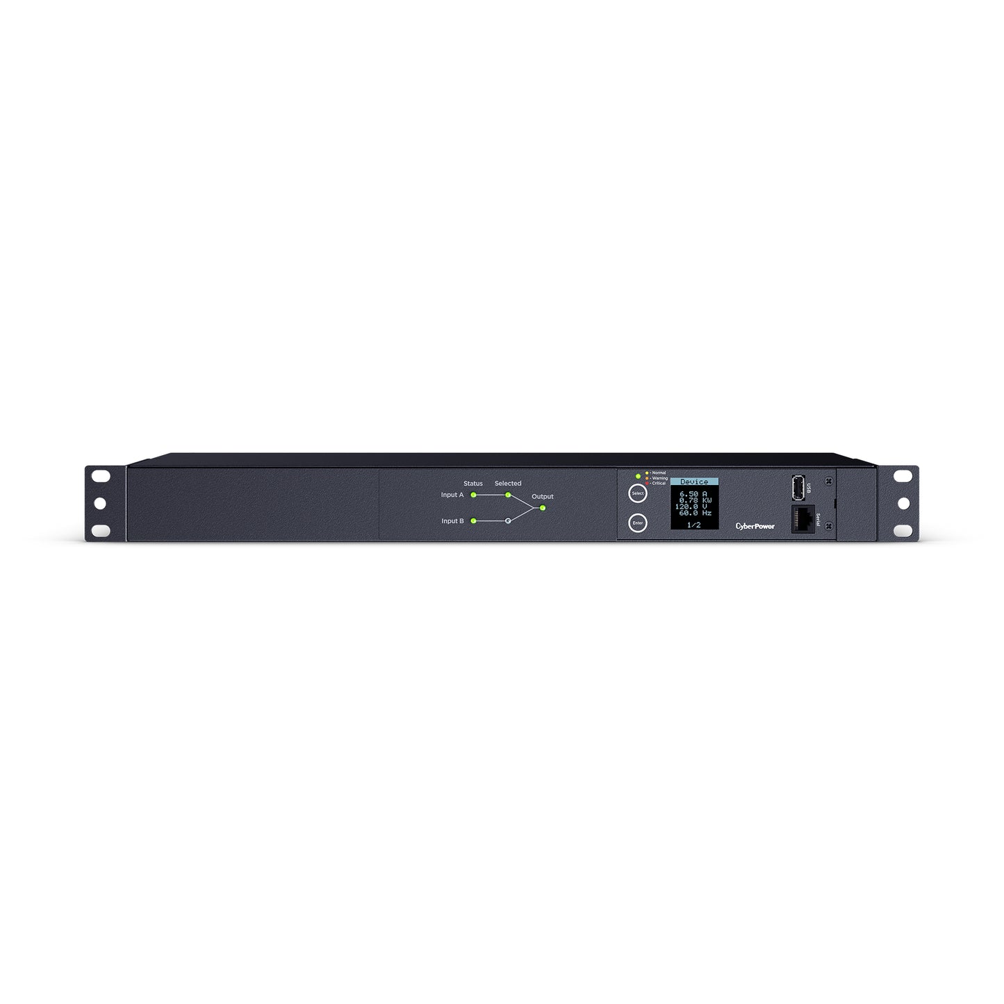 CyberPower Metered ATS PDU 20A120V 1U 10 Outlets