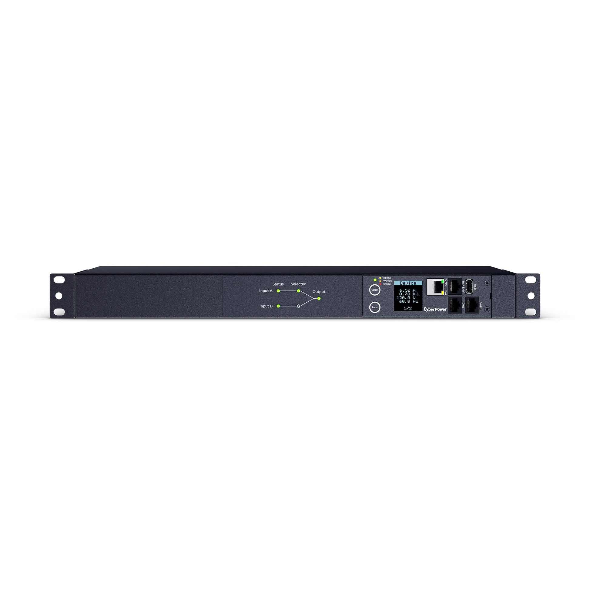 CyberPower Switched ATS PDU 15A120V 1U 10 Outlets
