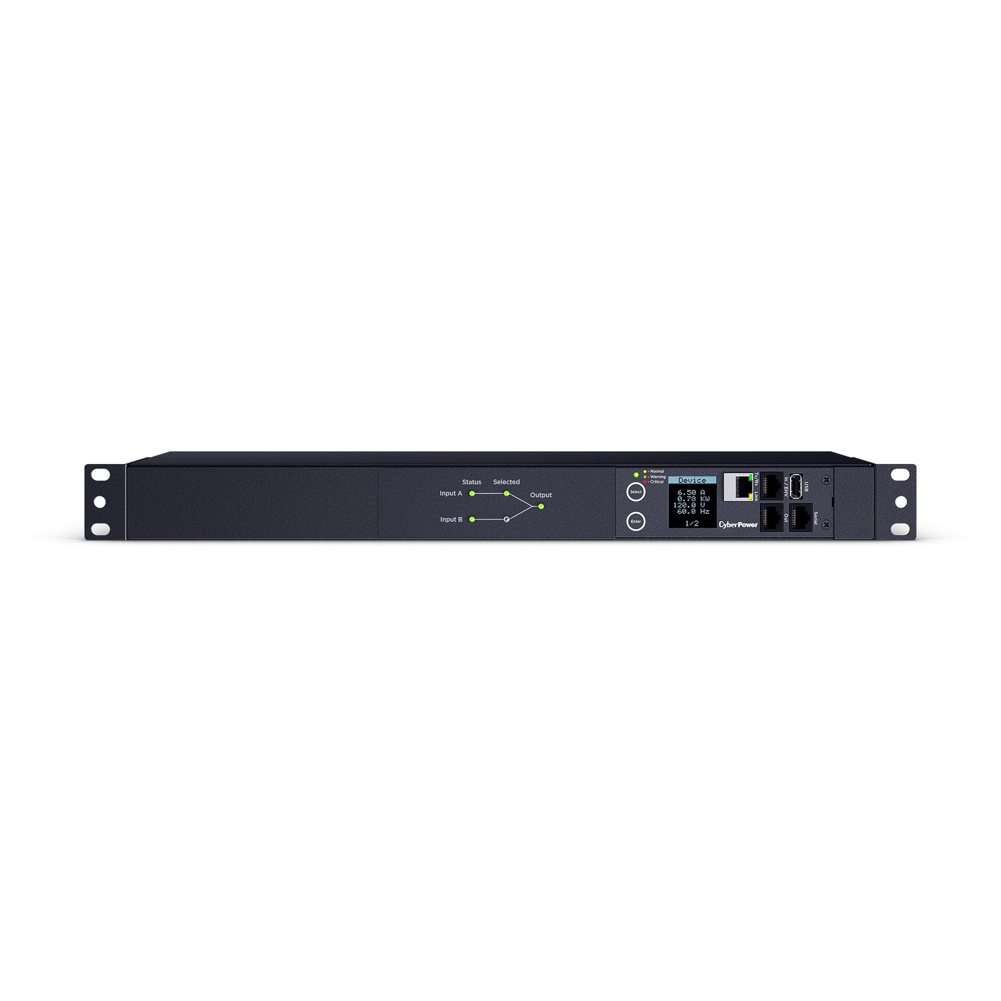 CyberPower Switched ATS PDU 20A120V 1U 10 Outlets