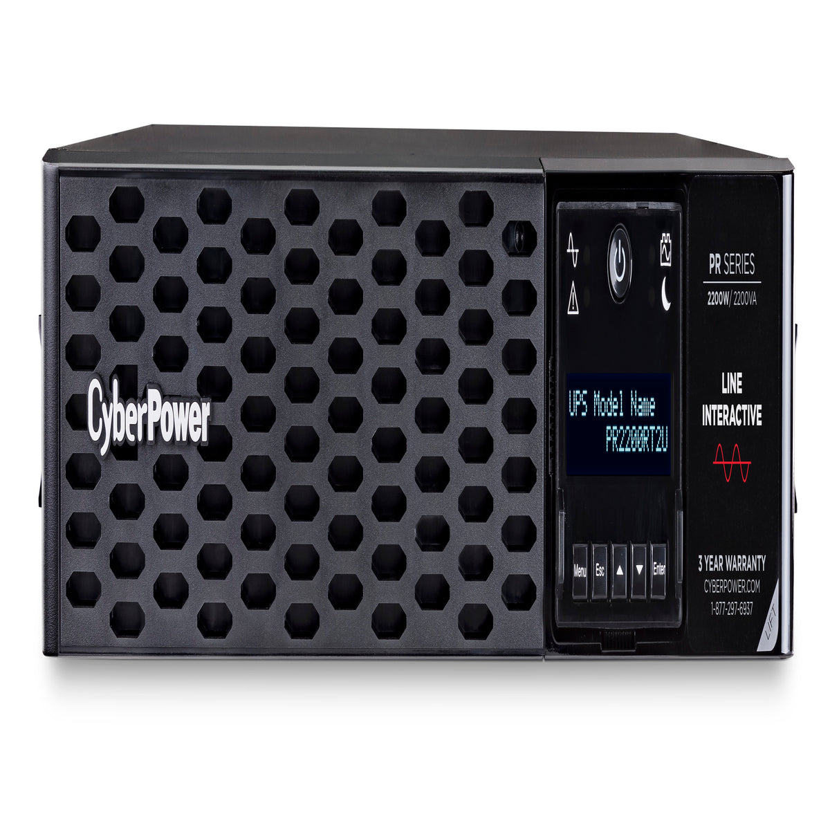 CyberPower Smart App Sinewave PR2200RT2U 2200 VA / 2200 W Rack/Tower Line-Interactive UPS 120 V