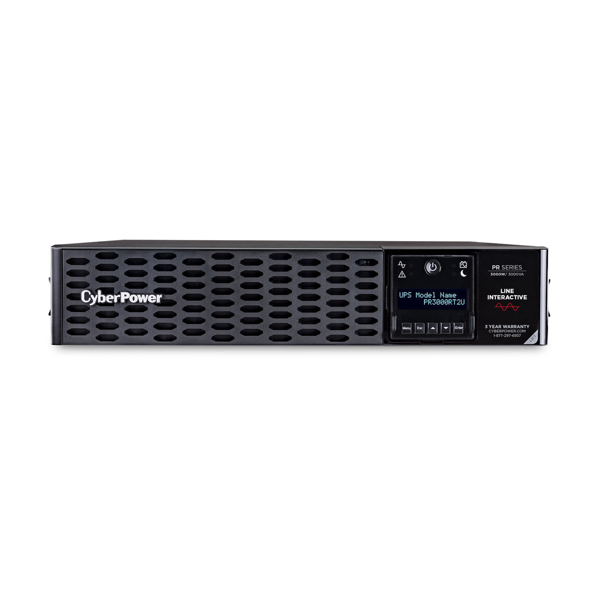 CyberPower Smart App Sinewave PR3000RT2U 3000 VA / 3000 W Rack/Tower Line-Interactive UPS 120 V