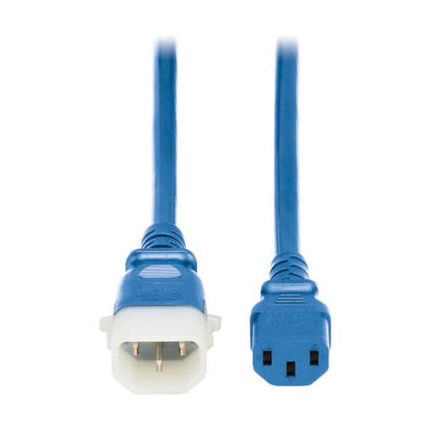 Tripp Lite PDU Power Cords, C13 to P-lock C14 - Heavy-duty, 15A, 250V, 14 AWG, 3 FT. (0.9 M), Blue, 6 PACK (P005-E03-ABL-6)