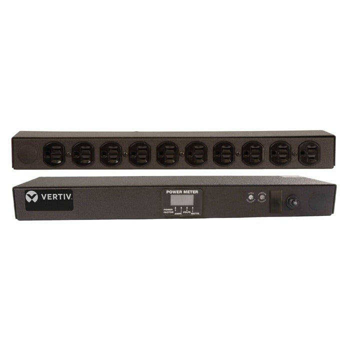 Vertiv Rack PDU - 1U, 120V, 15A, 5-15P, (10) 5-15R, Metered Surge