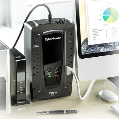 CyberPower AVRG750U 750VA / 450W Line Interactive UPS — Rear view